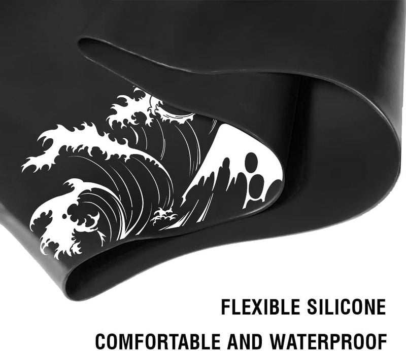 WIRESTER Adult Swim Cap, Durable Silicone Swimming Cap for Men Women, Waterproof Comfortable Swim Hat Bathing Cap for Short Medium Long Hairs - Image 3